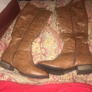 Breckelle knee high combat boots